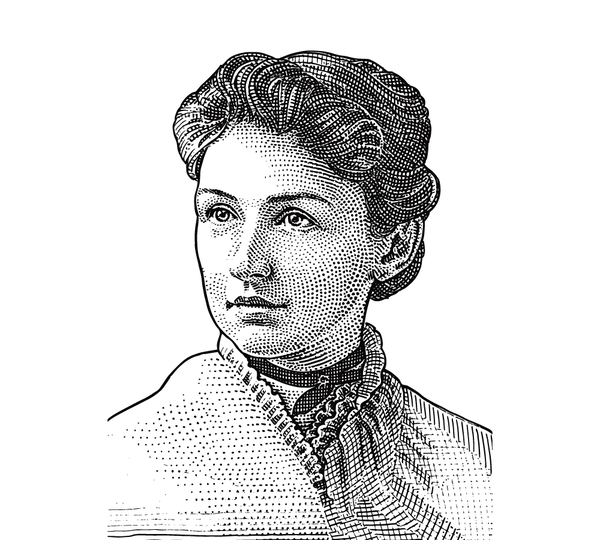 Stipple portrait of Annie Jump Cannon